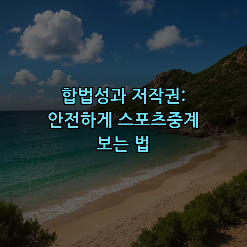 합법성과 저작권: 안전하게 스포츠중계 보는 법