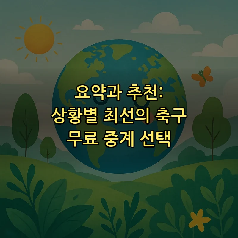 요약과 추천: 상황별 최선의 축구 무료 중계 선택