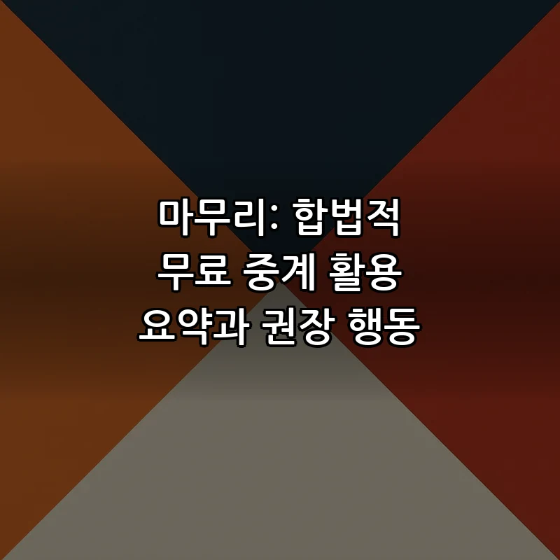 마무리: 합법적 무료 중계 활용 요약과 권장 행동