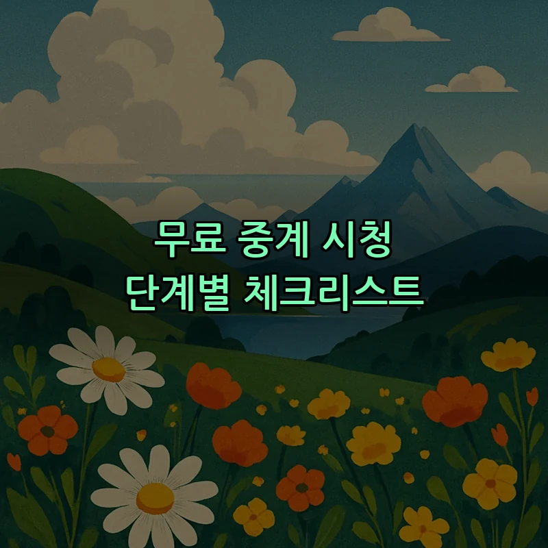 무료 중계 시청 단계별 체크리스트