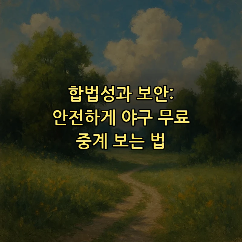 합법성과 보안: 안전하게 야구 무료 중계 보는 법