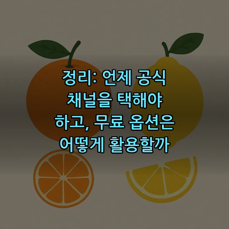 정리: 언제 공식 채널을 택해야 하고, 무료 옵션은 어떻게 활용할까