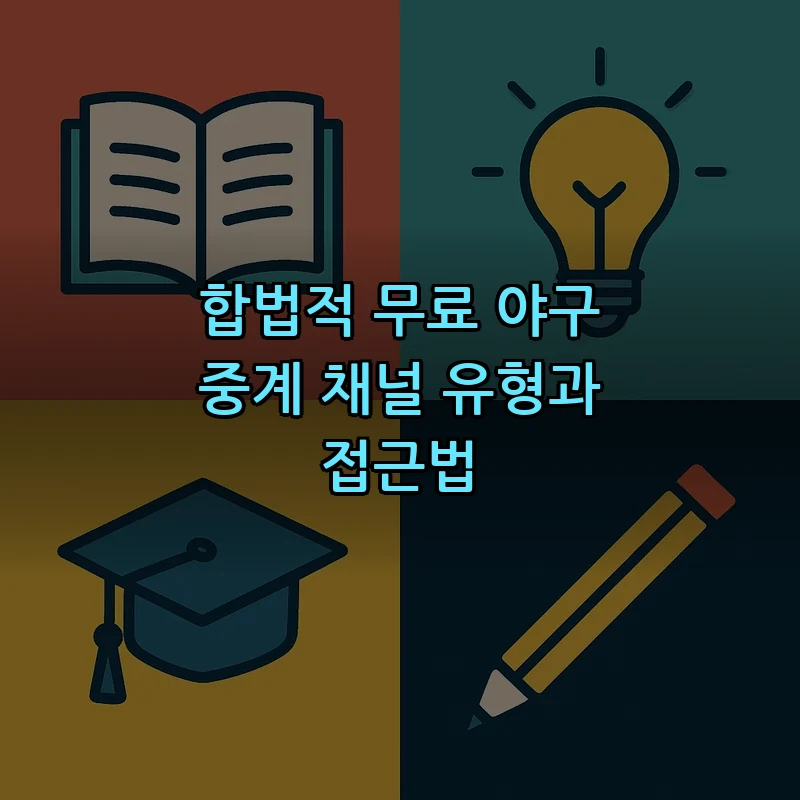 합법적 무료 야구 중계 채널 유형과 접근법