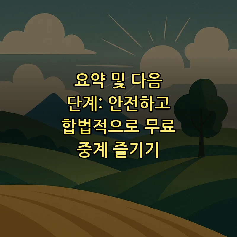 요약 및 다음 단계: 안전하고 합법적으로 무료 중계 즐기기