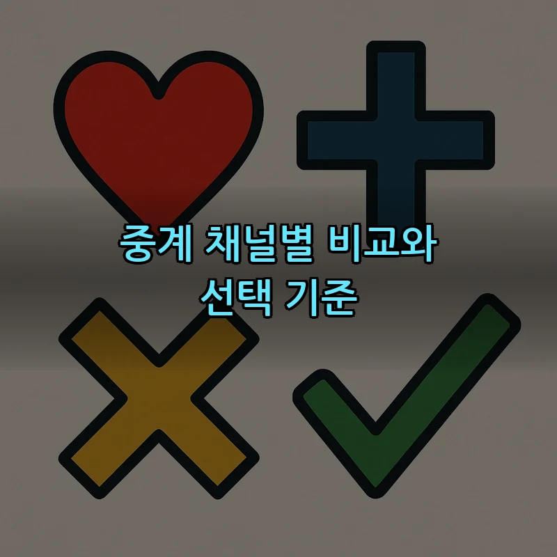 중계 채널별 비교와 선택 기준