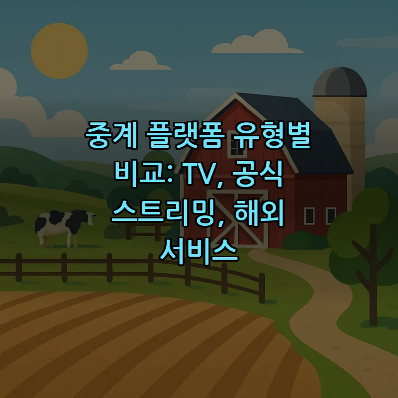 중계 플랫폼 유형별 비교: TV, 공식 스트리밍, 해외 서비스
