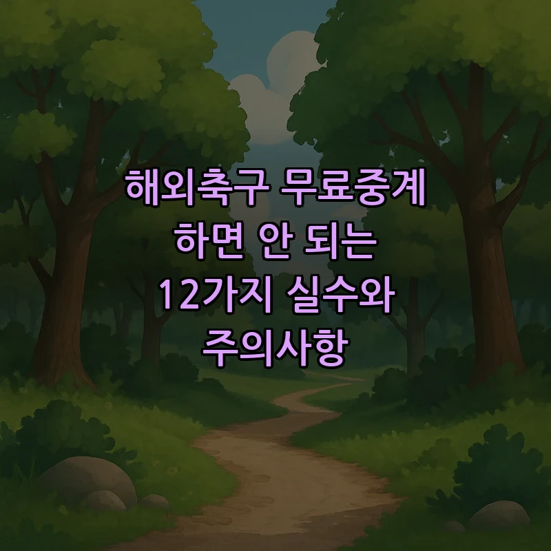 해외축구 무료중계 시 피해야 할 12가지 실수