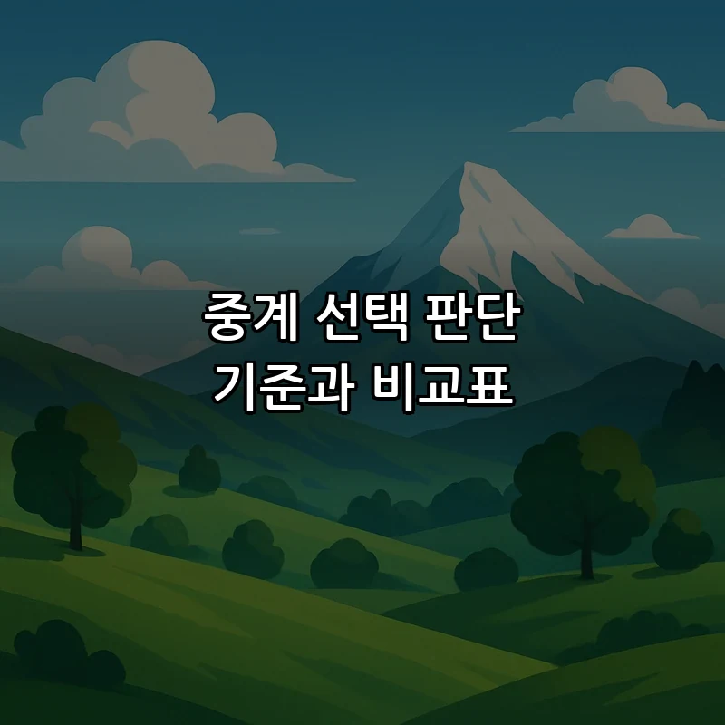 중계 선택 판단 기준과 비교표