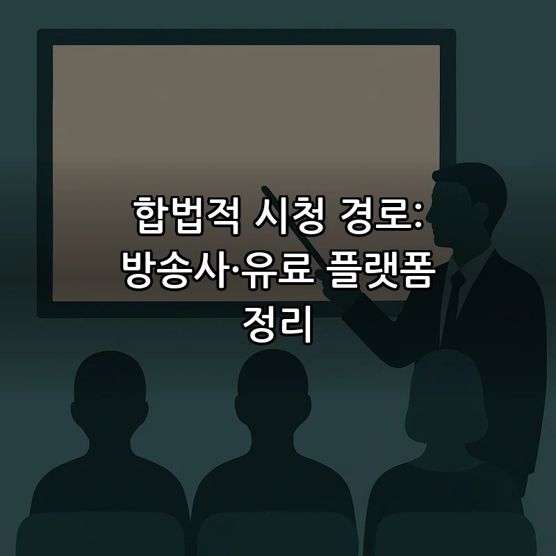 합법적 시청 경로: 방송사·유료 플랫폼 정리