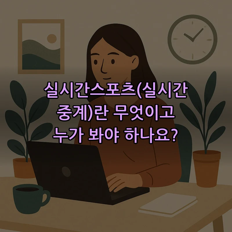 실시간스포츠(실시간 중계)란 무엇이고 누가 봐야 하나요?