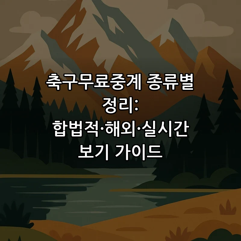 축구무료중계 종류별 정리: 합법적·해외·실시간 보기 가이드 커버 이미지