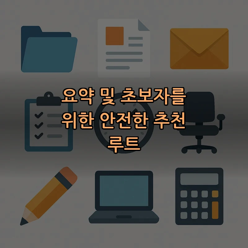 요약 및 초보자를 위한 안전한 추천 루트