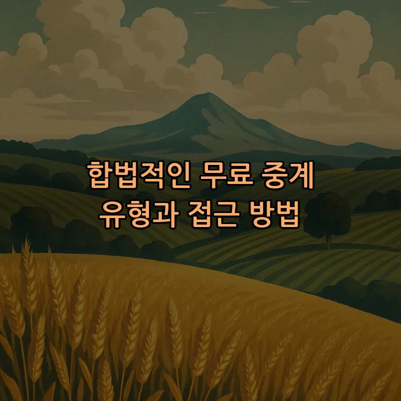 합법적인 무료 중계 유형과 접근 방법