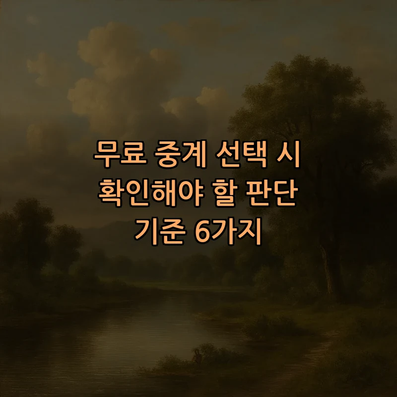 무료 중계 선택 시 확인해야 할 판단 기준 6가지