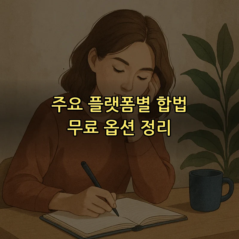 주요 플랫폼별 합법 무료 옵션 정리