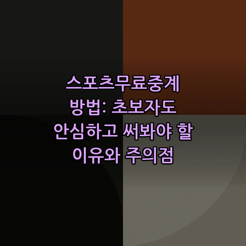 안전하고 합법적인 스포츠 무료 중계 방법