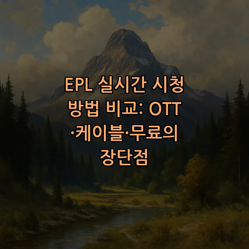 EPL 실시간 시청 방법 비교: OTT·케이블·무료의 장단점