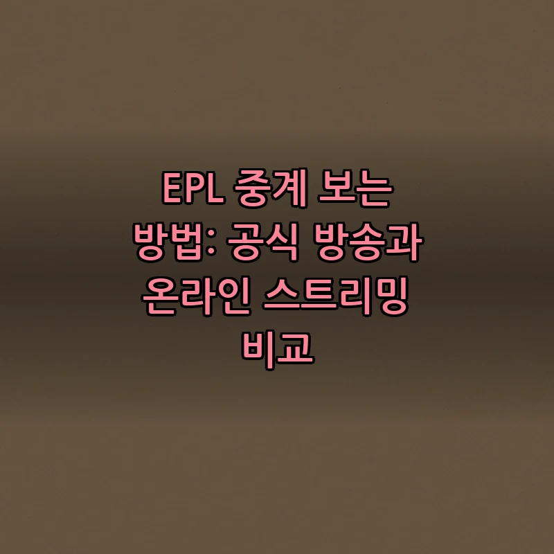 EPL 중계 보는 방법: 공식 방송과 온라인 스트리밍 비교