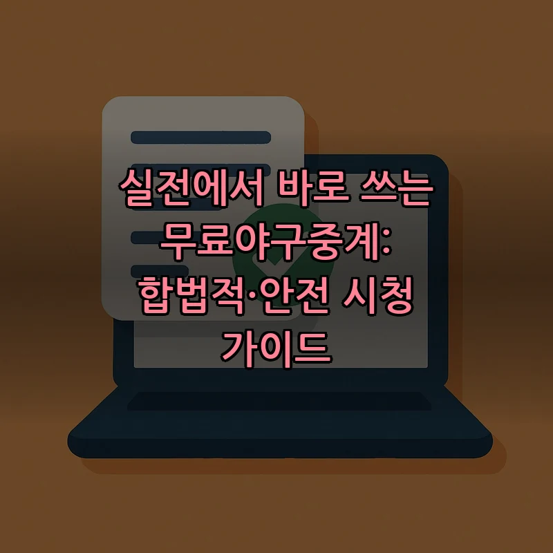 무료야구중계: 합법적이고 안전하게 시청하는 법