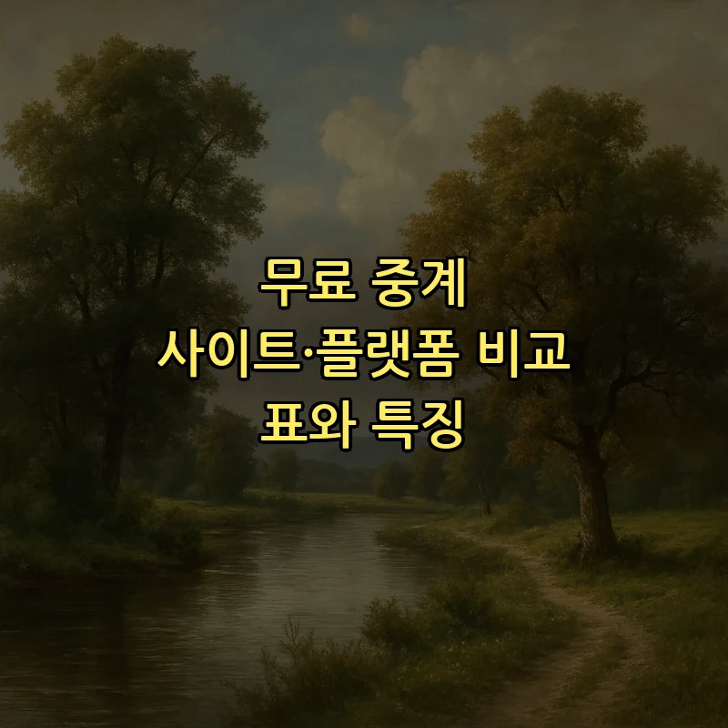 무료 중계 사이트·플랫폼 비교 표와 특징