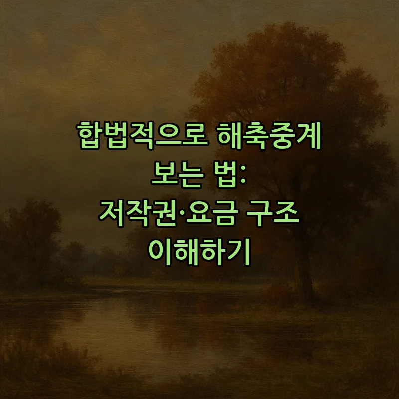 합법적으로 해축중계 보는 법: 저작권·요금 구조 이해하기