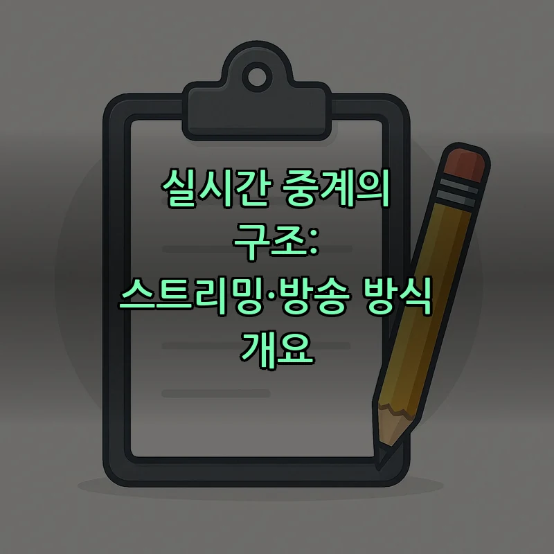 실시간 중계의 구조: 스트리밍·방송 방식 개요