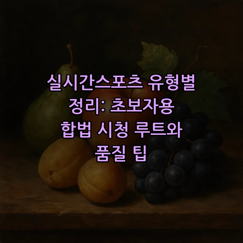 합법적으로 실시간스포츠 시청하는 5가지 방법
