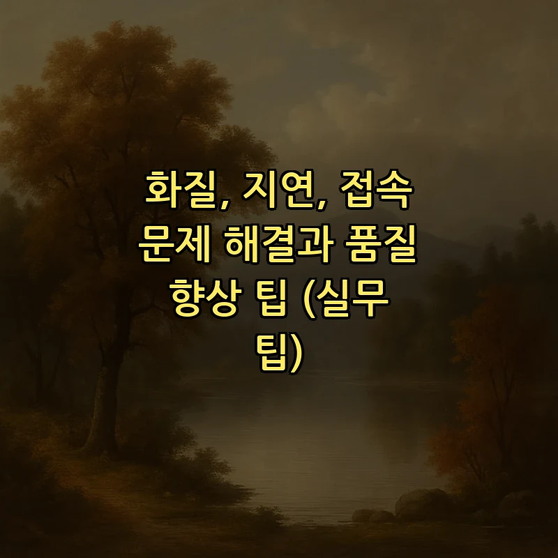 화질, 지연, 접속 문제 해결과 품질 향상 팁 (실무 팁)