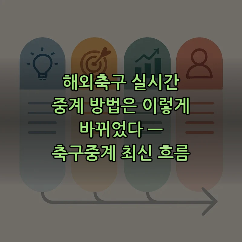 축구중계: 해외축구 실시간 중계 방법 안내
