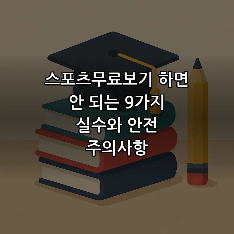 스포츠무료보기 안전 가이드: 피해야 할 9가지 실수