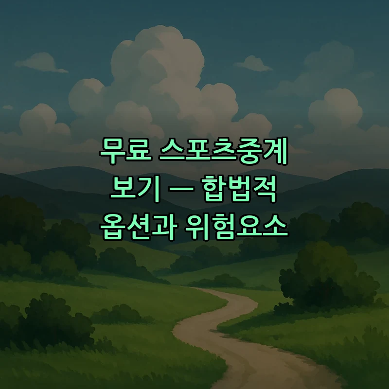 무료 스포츠중계 보기 — 합법적 옵션과 위험요소