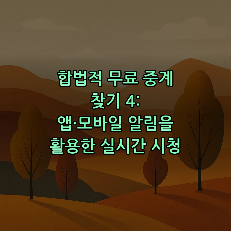 합법적 무료 중계 찾기 4: 앱·모바일 알림을 활용한 실시간 시청