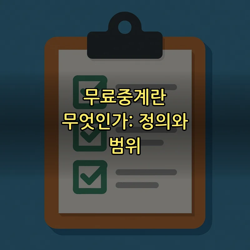 무료중계란 무엇인가: 정의와 범위