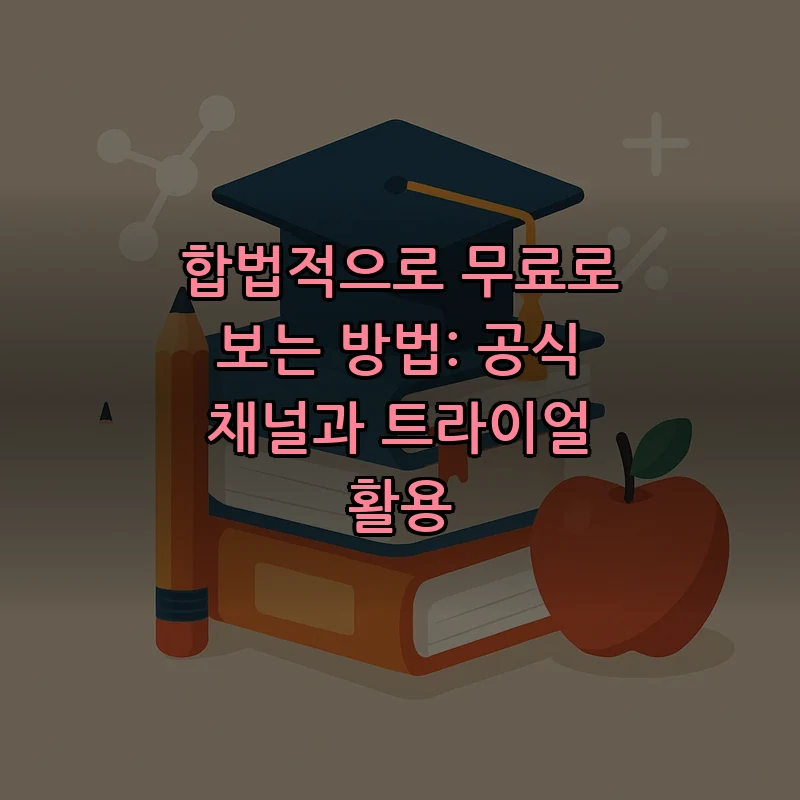 합법적으로 무료로 보는 방법: 공식 채널과 트라이얼 활용
