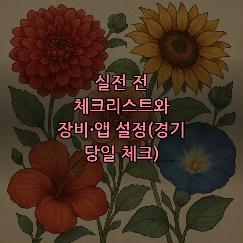 실전 전 체크리스트와 장비·앱 설정(경기 당일 체크)