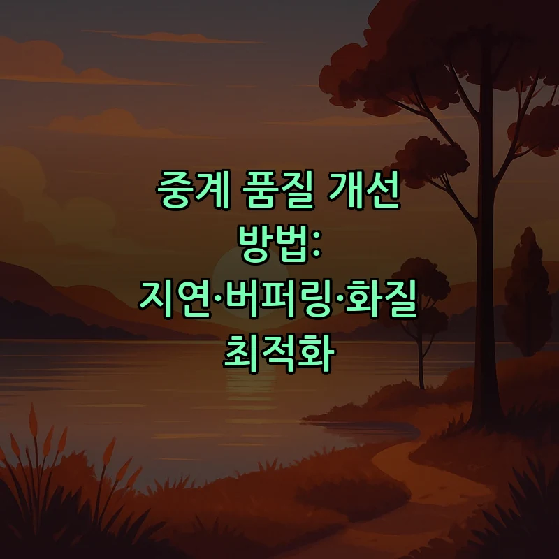 중계 품질 개선 방법: 지연·버퍼링·화질 최적화