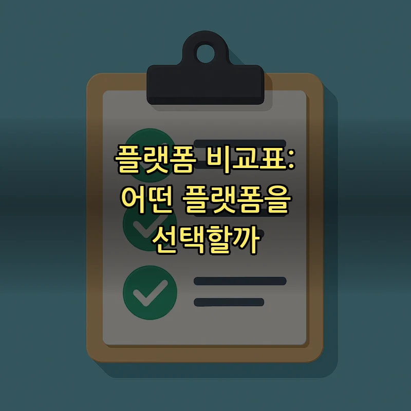 플랫폼 비교표: 어떤 플랫폼을 선택할까