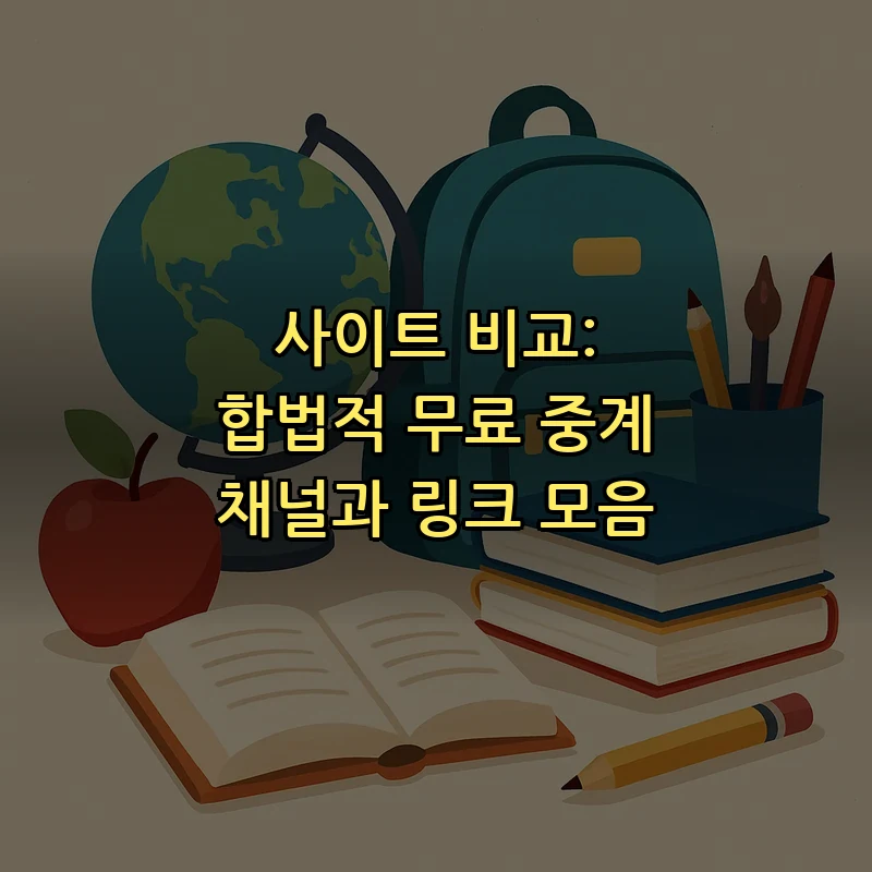 사이트 비교: 합법적 무료 중계 채널과 링크 모음