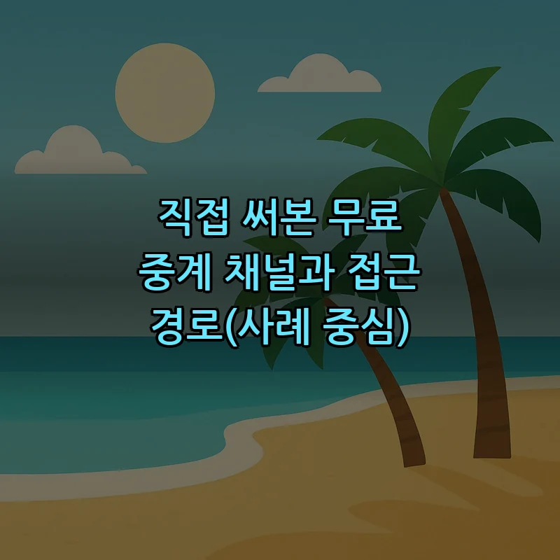 직접 써본 무료 중계 채널과 접근 경로(사례 중심)