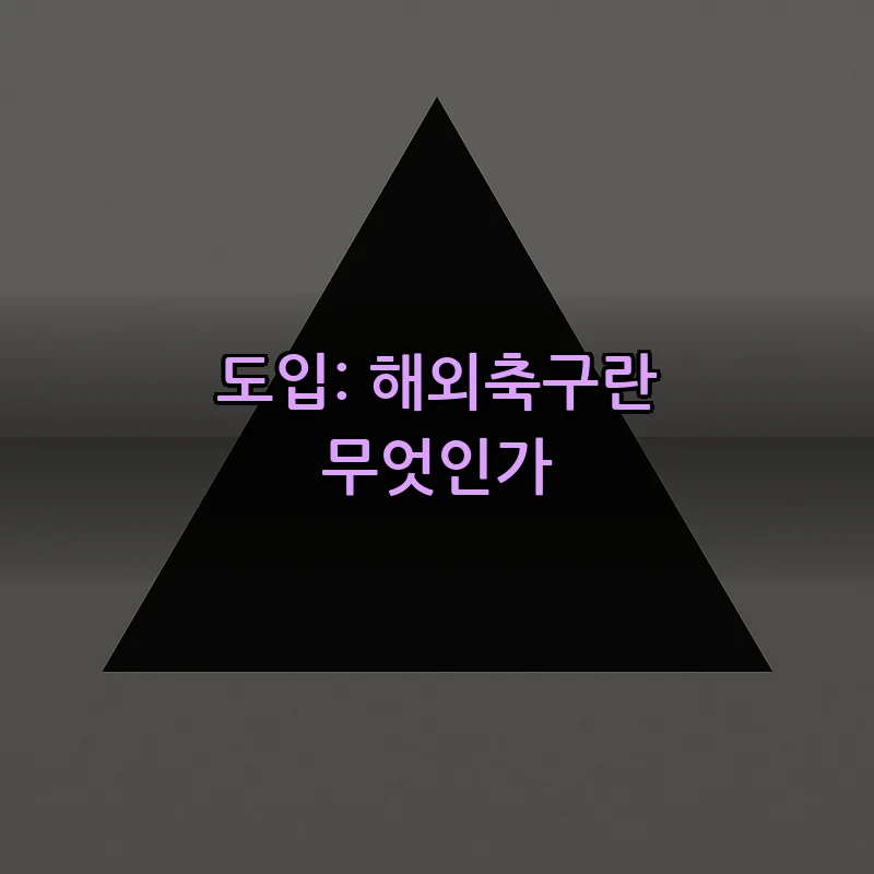 도입: 해외축구란 무엇인가