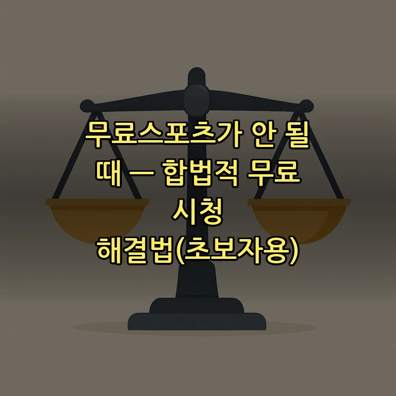 합법적 무료 스포츠 시청 방법 — 초보자 가이드