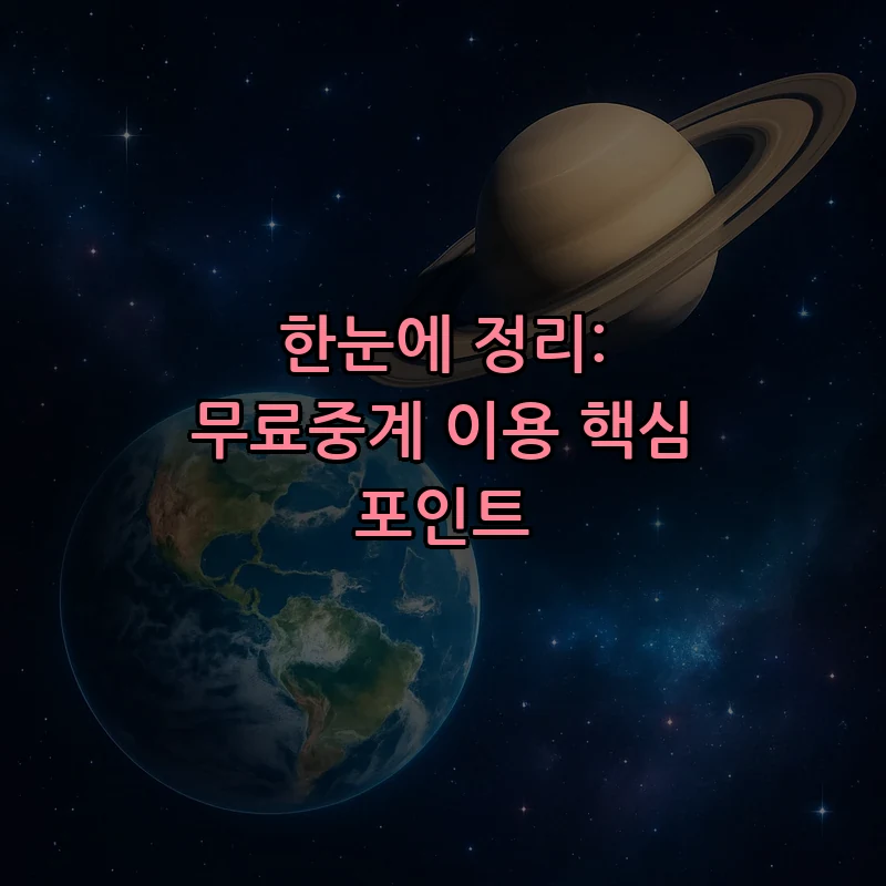 한눈에 정리: 무료중계 이용 핵심 포인트