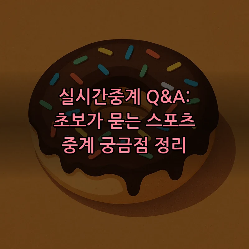 실시간중계: 초보자를 위한 모든 궁금증 해소
