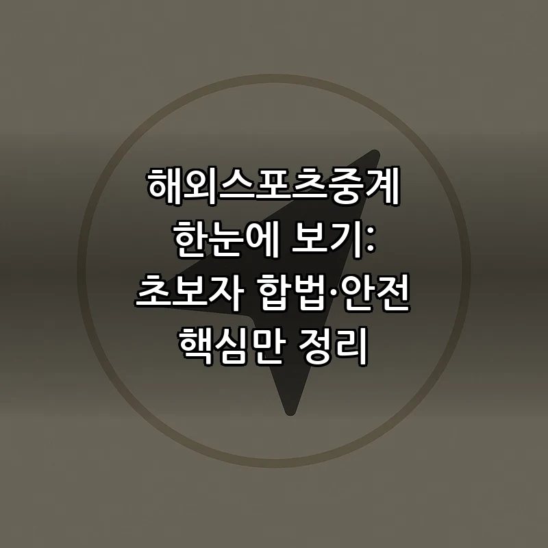 해외스포츠중계: 초보자를 위한 합법성 및 안전 가이드