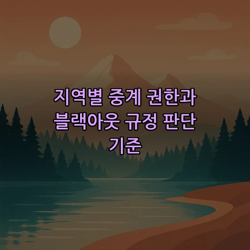 지역별 중계 권한과 블랙아웃 규정 판단 기준