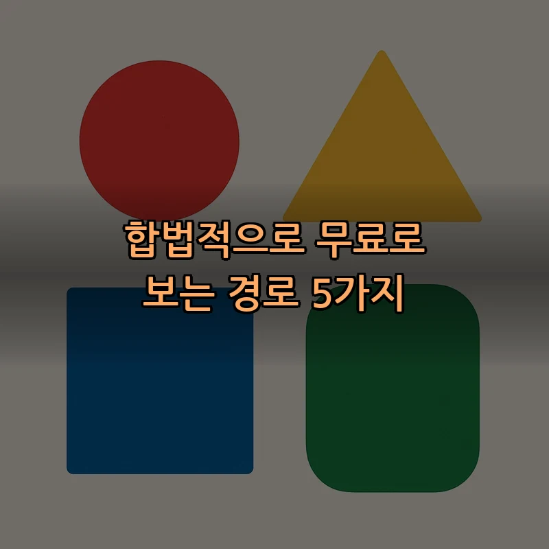 합법적으로 무료로 보는 경로 5가지