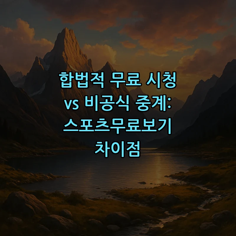 스포츠 무료 시청 방법 완전 가이드: 합법성과 주요 경로