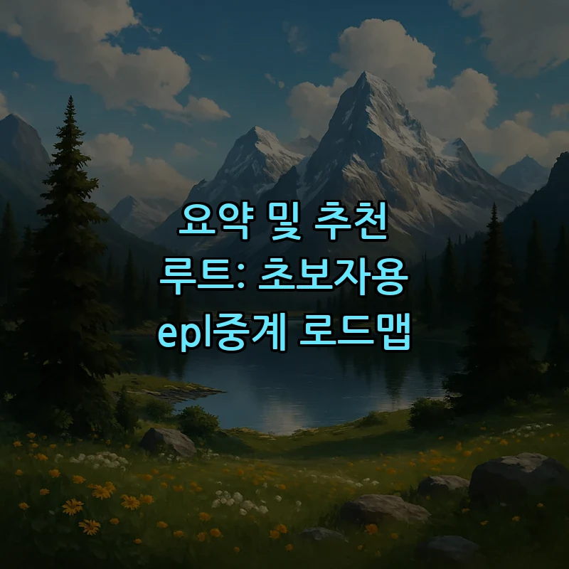 요약 및 추천 루트: 초보자용 epl중계 로드맵