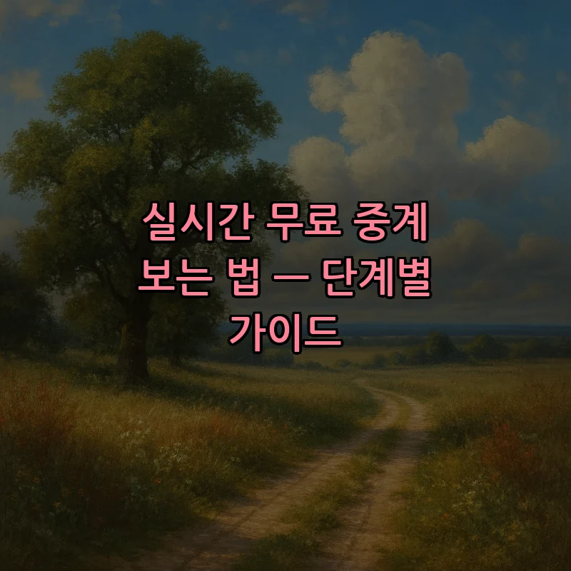 실시간 무료 중계 보는 법 — 단계별 가이드