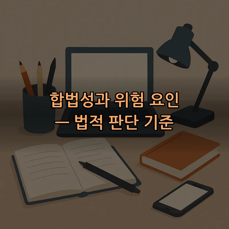 합법성과 위험 요인 — 법적 판단 기준